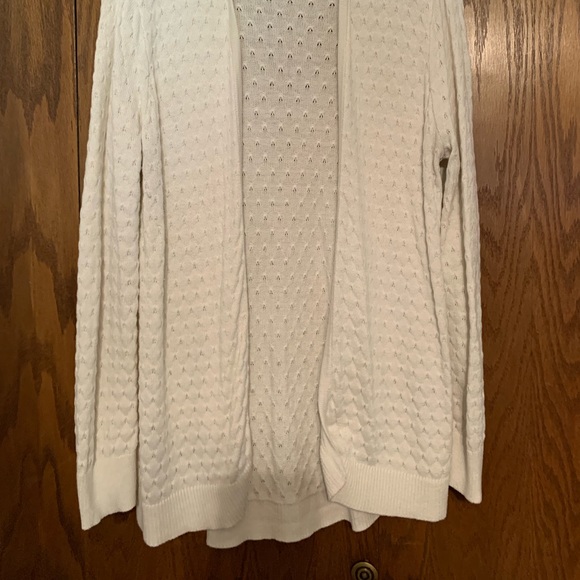 Loft Open Front Cream Cardigan Sweater Size XL - Picture 2 of 8